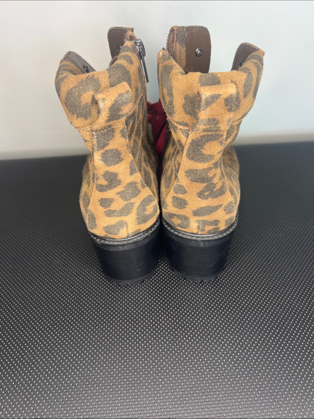 Vince Camuto Leopard-Print Lace-Up Boots with Red Laces - Picture 4 of 9